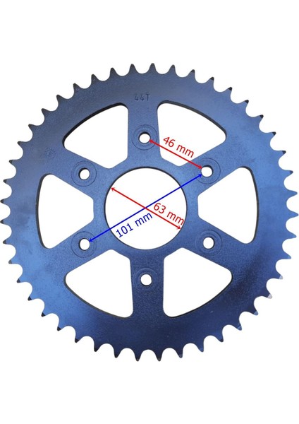 Bajaj Arka Dişli 520-44T Iç 63 mm 6 Delikli Dominar 400 - Ktm Duke 390 Öm