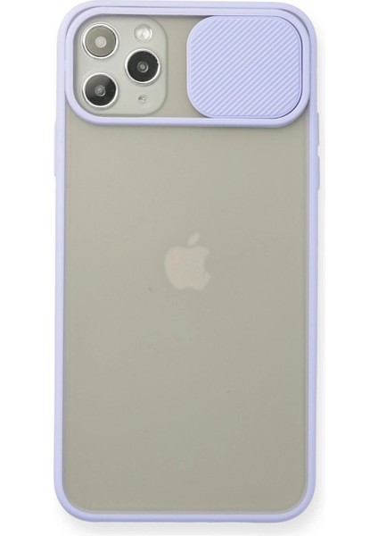 iPhone 11 Pro Max Kılıf Palm Buzlu Kamera Sürgülü Silikon - Lila - NFND7109-4425