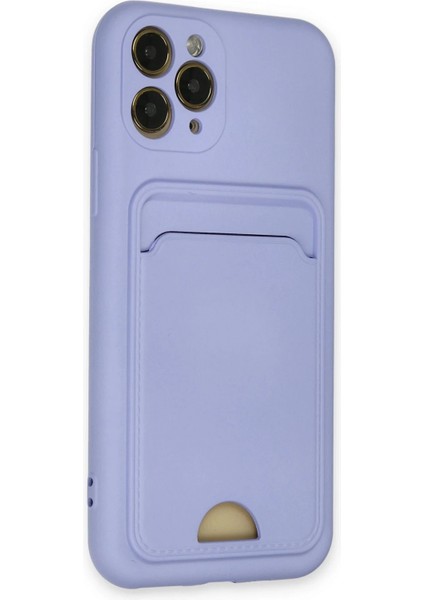 iPhone 11 Pro Kılıf Kelvin Kartvizitli Silikon - Lila - NFND5101-2590