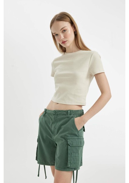 Coool Regular Fit Normal Bel Kısa Paça Gabardin Şort D1006AX24SM