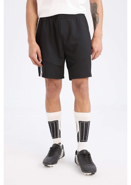DeFactoFit Slim Fit Dar Kesim Sporcu Kısa Paça Skuba Dalgıç Kumaş Şort D0673AX24AU
