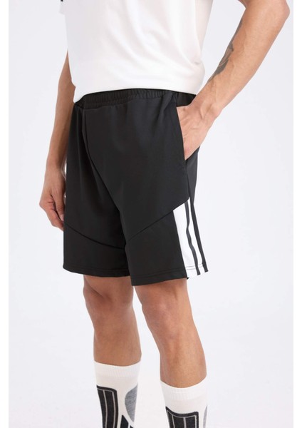DeFactoFit Slim Fit Dar Kesim Sporcu Kısa Paça Skuba Dalgıç Kumaş Şort D0673AX24AU