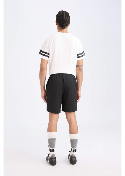DeFactoFit Slim Fit Dar Kesim Sporcu Kısa Paça Skuba Dalgıç Kumaş Şort D0673AX24AU