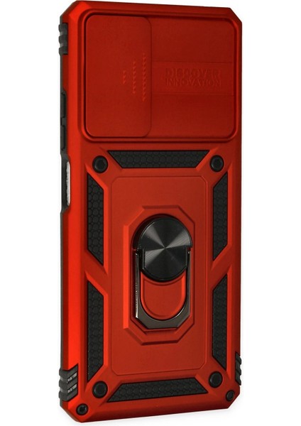 Xiaomi Redmi Note 11 Pro Kılıf Pars Lens Yüzüklü Silikon - Kırmızı - NFND7347-6485