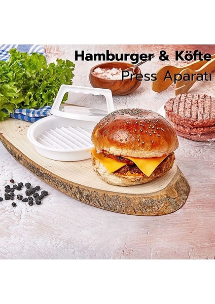 Hamburger ve Köfte Press Aparatı Tutma Kollu Köfte Press Aparatı