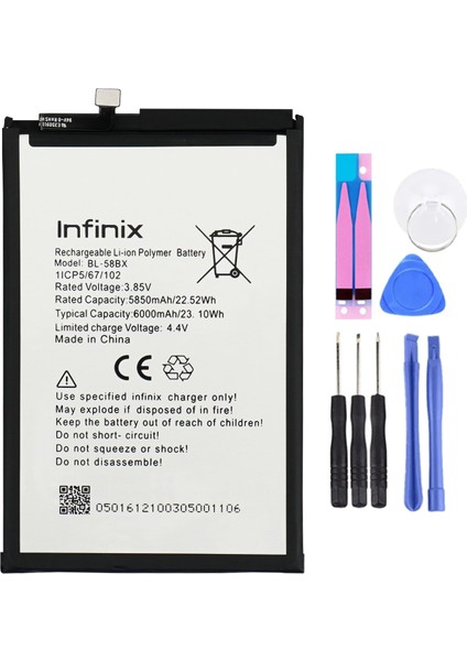 Infinix Hote 9 BL-58BX Batarya Pil Tamir Seti ve Pil Bandı
