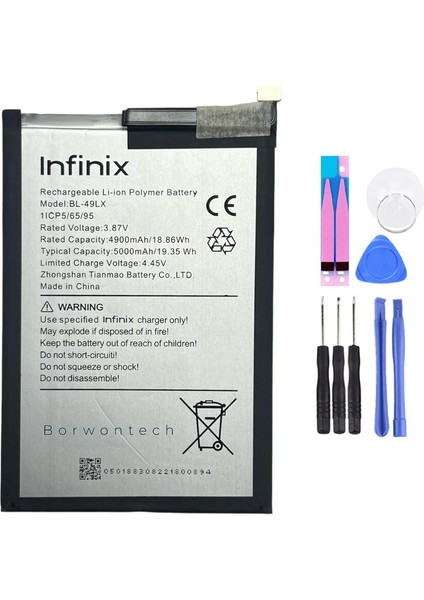 Infinix Hot 20 BL-49LX Batarya Pil Tamir Seti ve Pil Bandı