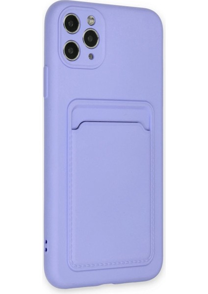 iPhone 11 Pro Max Kılıf Kelvin Kartvizitli Silikon - Lila - NFND4664-5375