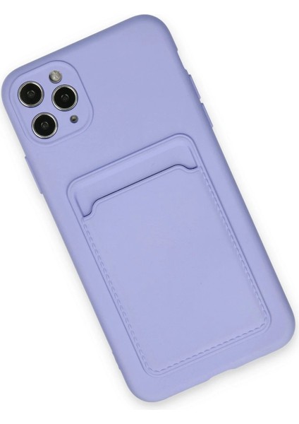 iPhone 11 Pro Max Kılıf Kelvin Kartvizitli Silikon - Lila - NFND4664-5375