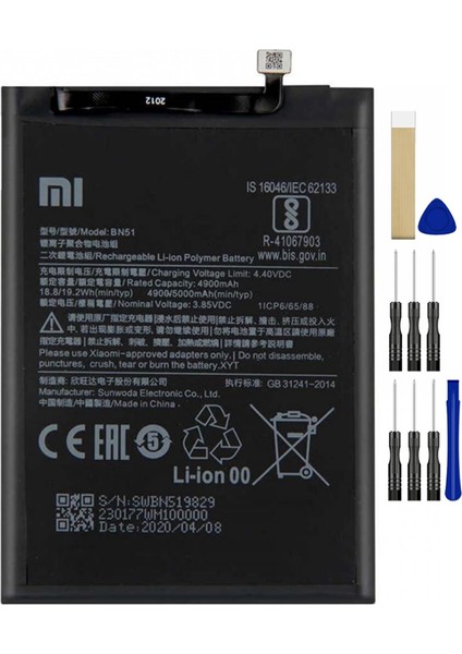 Xiaomi Redmi 8A BN51 Batarya Pil Tamir Seti ve Pil Bandı