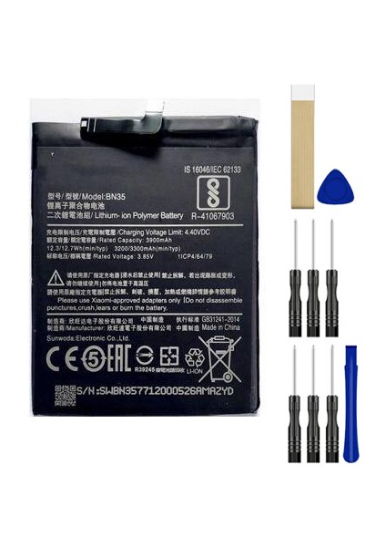Xiaomi Redmi 5 BN35 Batarya Pil Tamir Seti ve Pil Bandı