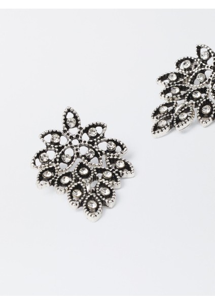 Suni Elmas Detaylı Orta Boy Küpe modelleri