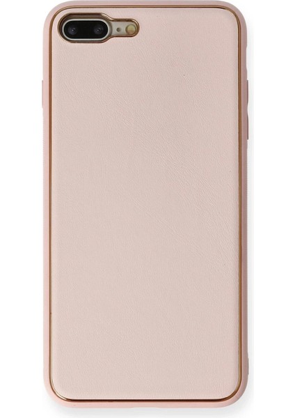 iPhone 7 Plus Kılıf Coco Deri Silikon Kapak - Pembe - NFND6408-5157