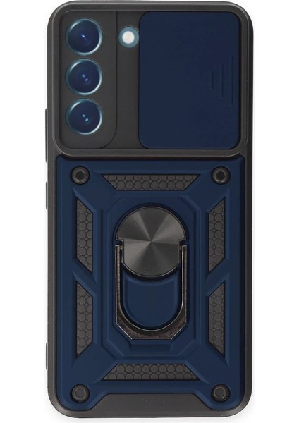 Samsung Galaxy S23 Kılıf Pars Lens Yüzüklü Silikon - Lacivert - NFND6076-1941