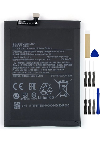 Xiaomi Redmi 9 BN54 Batarya Pil Tamir Seti ve Pil Bandı