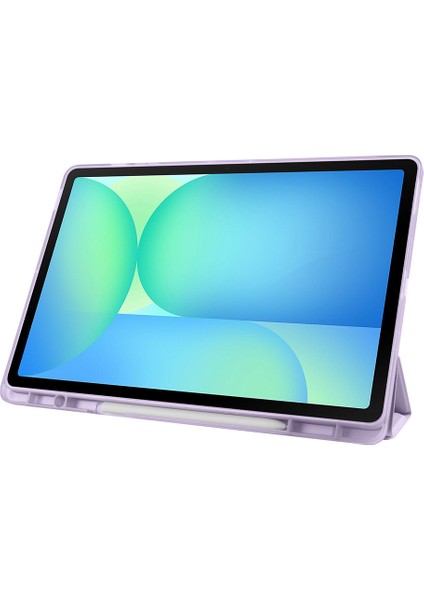 Samsung Galaxy Tab S10 Fe+ Plus 13,1 Inc (X620 X626)UYUMLU Üçgen Standlı Kalem Bölmeli Tablet Kılıfı fırsatları