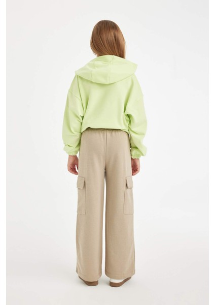 Kız Çocuk Wide Leg Bol Geniş Bol Paça Kargo Cepli Eşofman Altı D0744A824AU