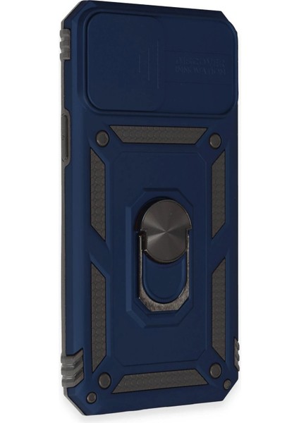 iPhone 12 Pro Max Kılıf Pars Lens Yüzüklü Silikon - Lacivert - NFND1957-9193
