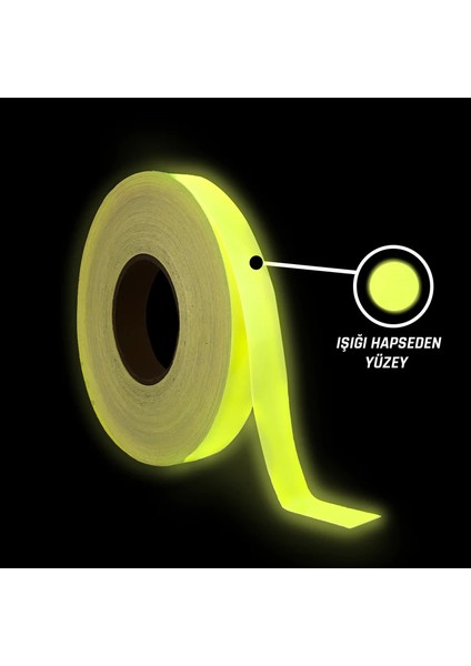 Reflektörlü Fosforlu Bant - 25MM x 50MT