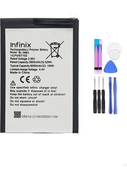 Infinix Hot 10 Play BL-58BX Batarya Pil Tamir Seti ve Pil Bandı