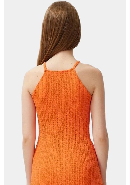 Şık Örme Midi Elbise Halter Yaka Bodycon Günlük Özenle Seçilmiş Kullanım Için modelleri