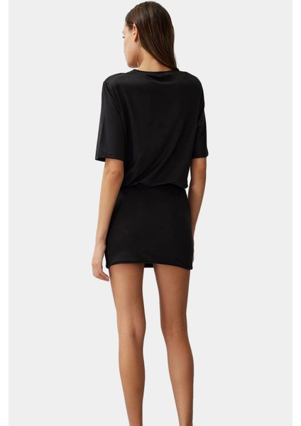 Düz Örme Pamuklu Mini Elbise Rahat Günlük Stil Dayanıklı Malzeme Seçkin modelleri