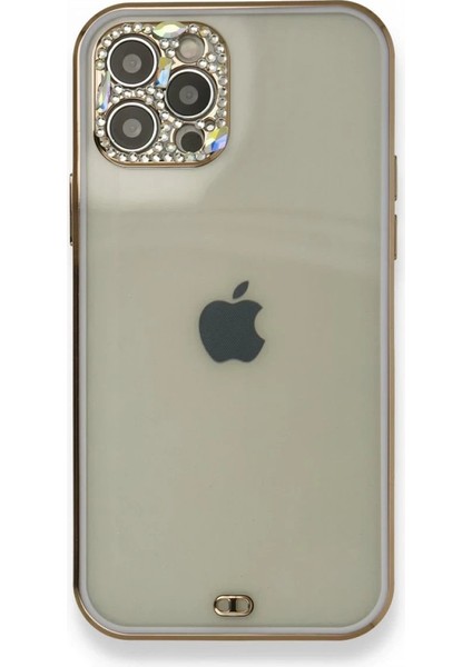 iPhone 12 Pro Kılıf Liva Taşlı Silikon - Mor - NFND4258-1673