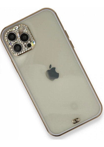 iPhone 12 Pro Kılıf Liva Taşlı Silikon - Mor - NFND4258-1673