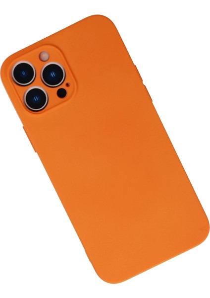 iPhone 13 Pro Max Kılıf Nano Içi Kadife Silikon - Turuncu - NFND8313-7870