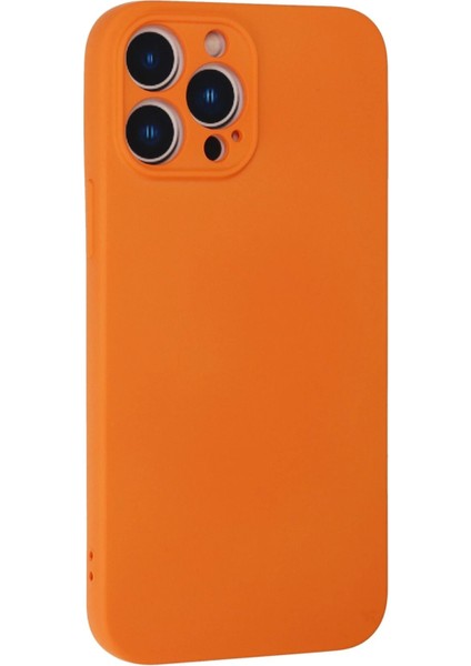 iPhone 13 Pro Max Kılıf Nano Içi Kadife Silikon - Turuncu - NFND8313-7870
