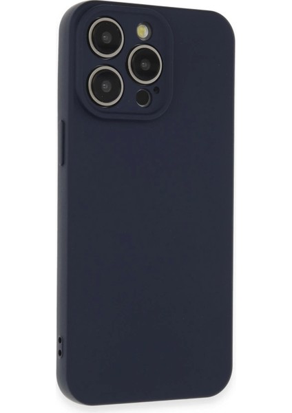 iPhone 15 Pro Max Kılıf Nano Içi Kadife Silikon - Lacivert - NFND6350-4546