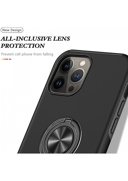 iPhone 13 Pro Max Kılıf Elit Yüzüklü Kapak - Siyah - NFND8059-3675