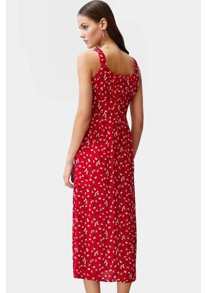 Yazlık Çiçekli A Line Maxi Elbise Viskoz Kumaştan Rahat Günlük Stil Özel Tasarım modelleri
