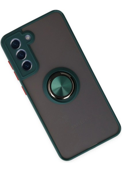Samsung Galaxy S21 Fe Kılıf Montreal Yüzüklü Silikon Kapak - Yeşil - NFND6384-1888