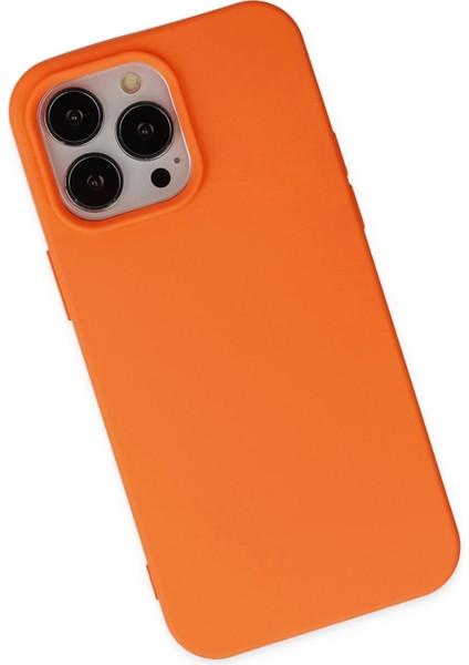 iPhone 15 Pro Kılıf Nano Içi Kadife Silikon - Turuncu - NFND2461-5403