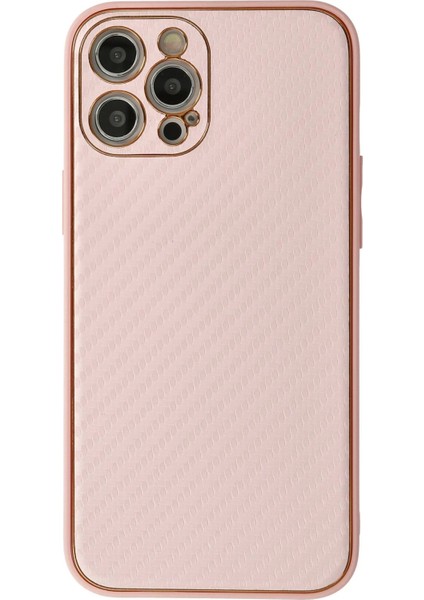 iPhone 12 Pro Max Kılıf Coco Karbon Silikon - Pembe - NFND1570-2178