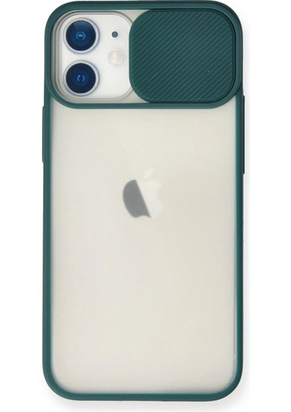 iPhone 11 Kılıf Palm Buzlu Kamera Sürgülü Silikon - Yeşil - NFND3374-6771