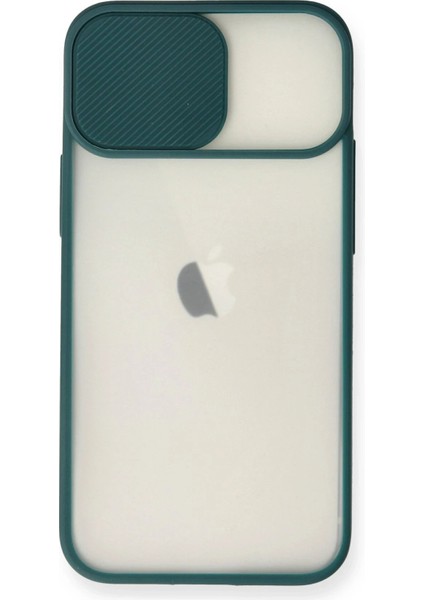 iPhone 11 Kılıf Palm Buzlu Kamera Sürgülü Silikon - Yeşil - NFND3374-6771