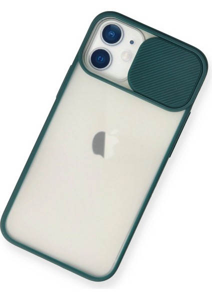 iPhone 11 Kılıf Palm Buzlu Kamera Sürgülü Silikon - Yeşil - NFND3374-6771