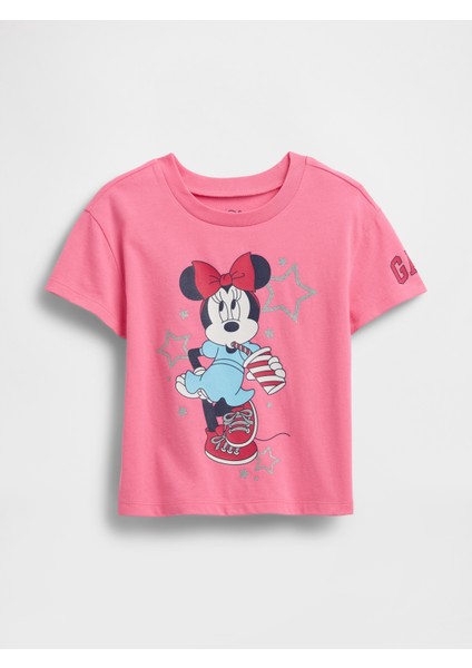 Kız Bebek Pembe Lilo & Stitch Grafik Baskılı T-Shirt