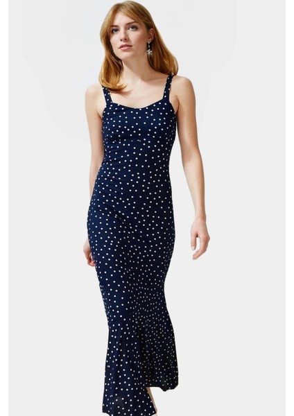 Maxi Elbise Çiçekli Desenli Bodycon Kalıp 94 Polyester 6 Elastan Yazlık Uzun Ömürlü Rahat ve Şık