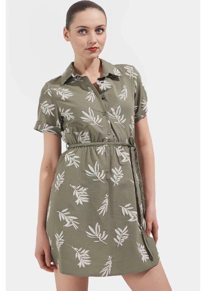 Rahat ve Şık Mini Elbise Çiçek Desenli Dokuma Kumaş Günlük Kullanım Yüksek Kalite