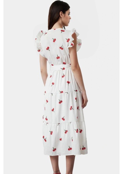 Yazlık Çiçek Desenli Midi Elbise Pamuklu Terrycotton Kumaş Rahat Günlük Stil Şık Görünüm modelleri