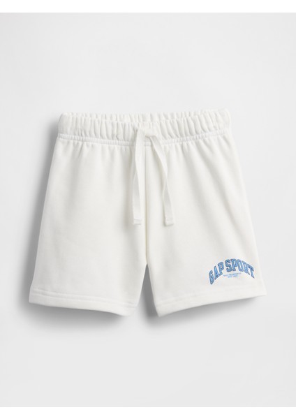 Erkek Bebek Beyaz Gap Logo Fransız Havlu Kumaş Grafik Pull-On Şort