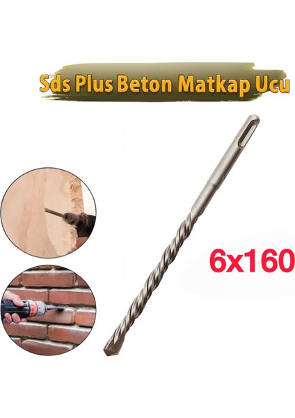 6X160 mm Sds Plus Beton Delme Matkap Ucu