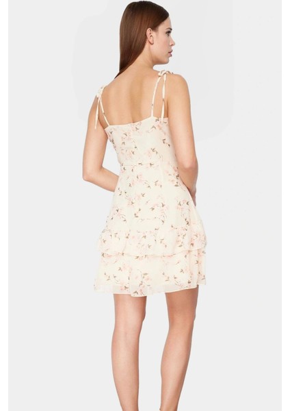 Şifon Astarlı Çiçekli Mini Elbise Rahat Yazlık Günlük Stil Profesyonel Görünüm Uzun Ömürlü modelleri