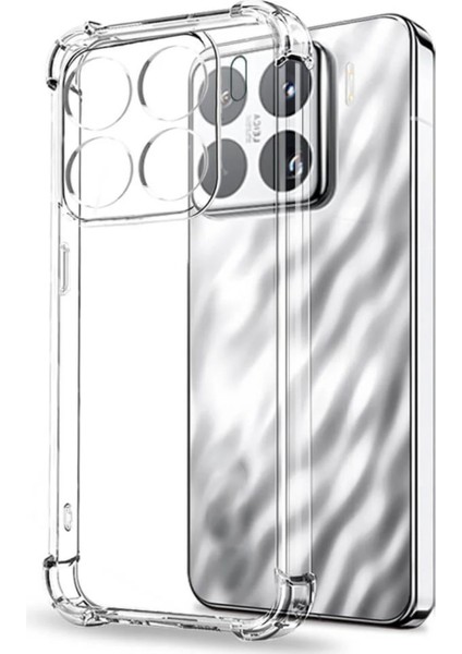 Xiaomi Mi 15 Pro ile Uyumlu Kapak Kamera Korumalı Airbag Antishock Köşe Korumalı Şeffaf Silikon Kılıf