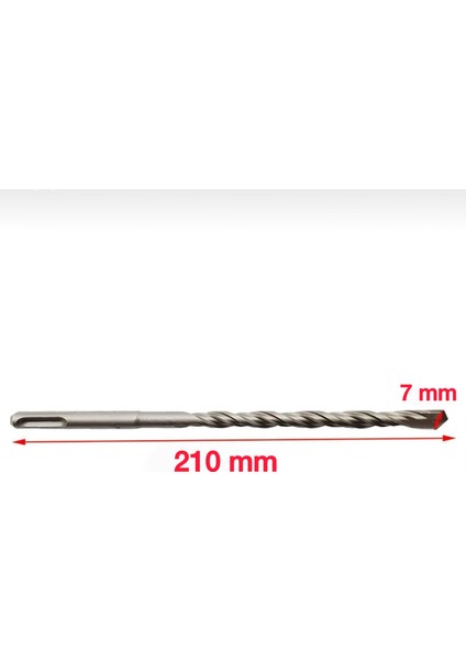 7X210 mm Sds Plus Beton Delme Matkap Ucu (2 Adet)