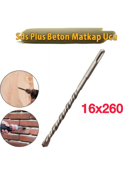 16X260 mm Sds Plus Beton Delme Matkap Ucu