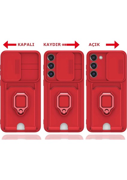 Samsung Galaxy S24 Plus Kılıf Zuma Kartvizitli Yüzüklü Silikon - Siyah - NFND3068-8382